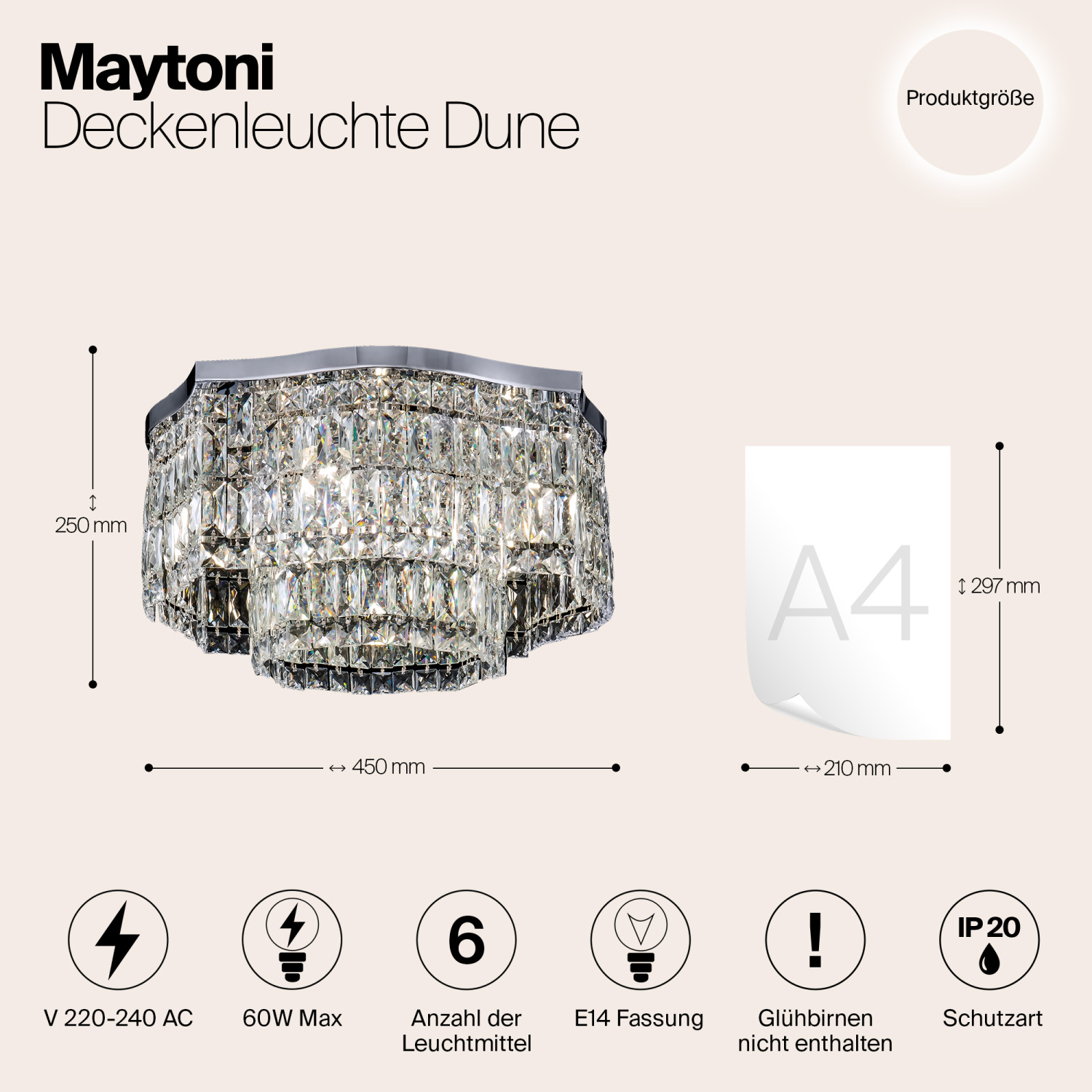 Maytoni Modern Dune Потолочный светильник цвет: хром DIA005CL-06CH