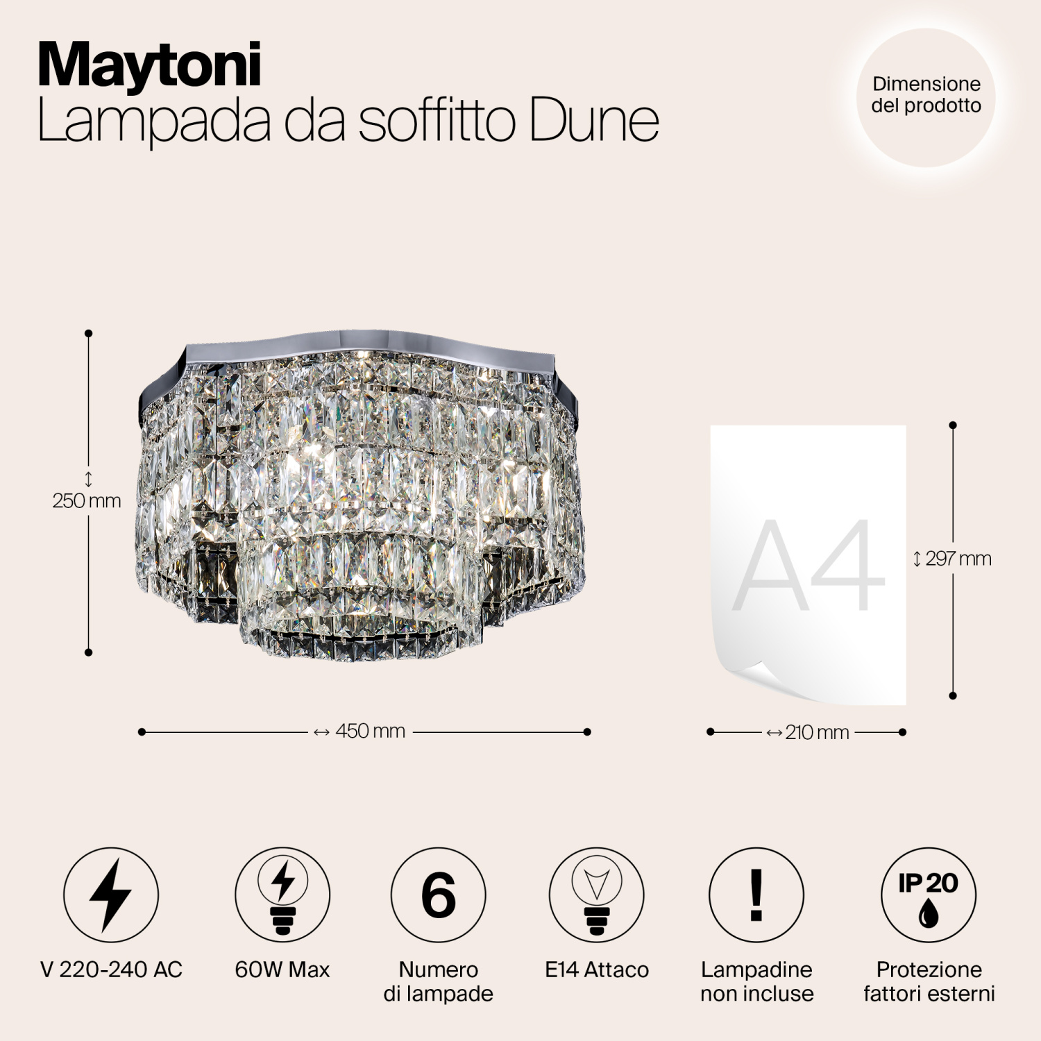 Maytoni Modern Dune Потолочный светильник цвет: хром DIA005CL-06CH