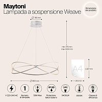 Maytoni Modern Weave Подвесной светильник цвет: никель MOD062PL-L56CH3K