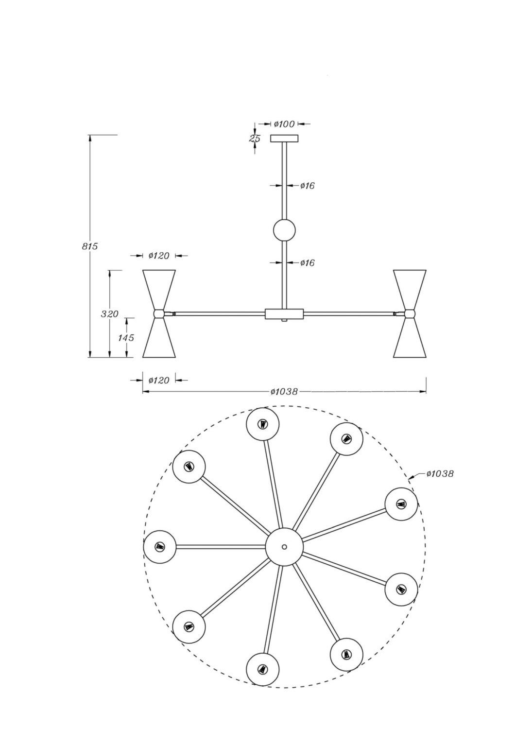 Maytoni Modern Vesper Подвесной светильник цвет: белый и золото MOD108PL-18WG