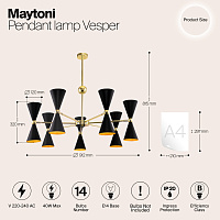 Maytoni Modern Vesper Подвесной светильник цвет: золото MOD108PL-14GB