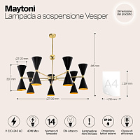 Maytoni Modern Vesper Подвесной светильник цвет: золото MOD108PL-14GB