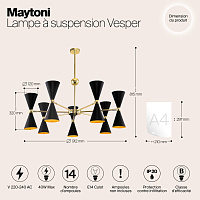 Maytoni Modern Vesper Подвесной светильник цвет: золото MOD108PL-14GB