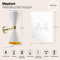Maytoni Modern Vesper Настенный светильник (бра) цвет: золото MOD108WL-02WG
