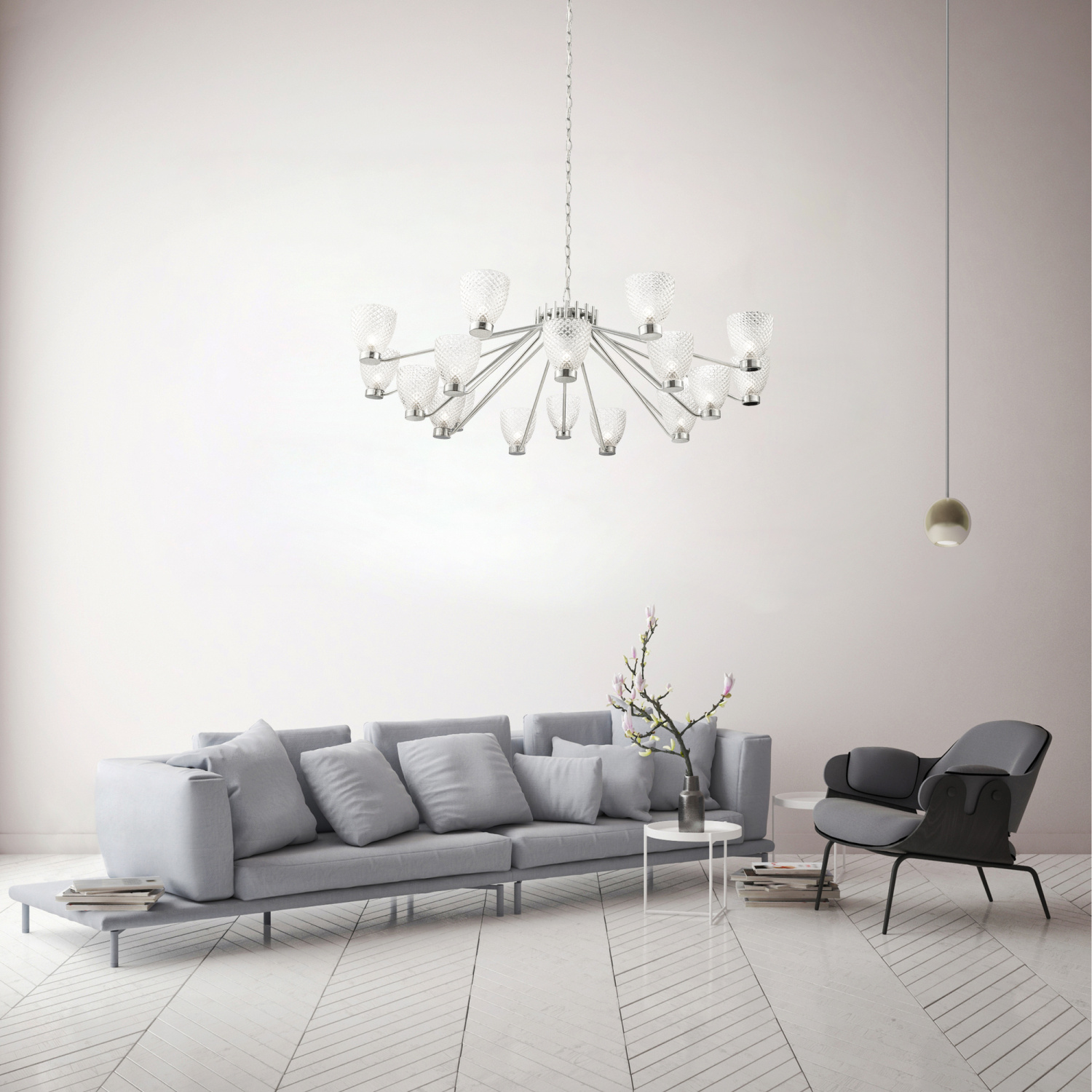 Maytoni Modern Ralar Люстра цвет: хром MOD068PL-18CH