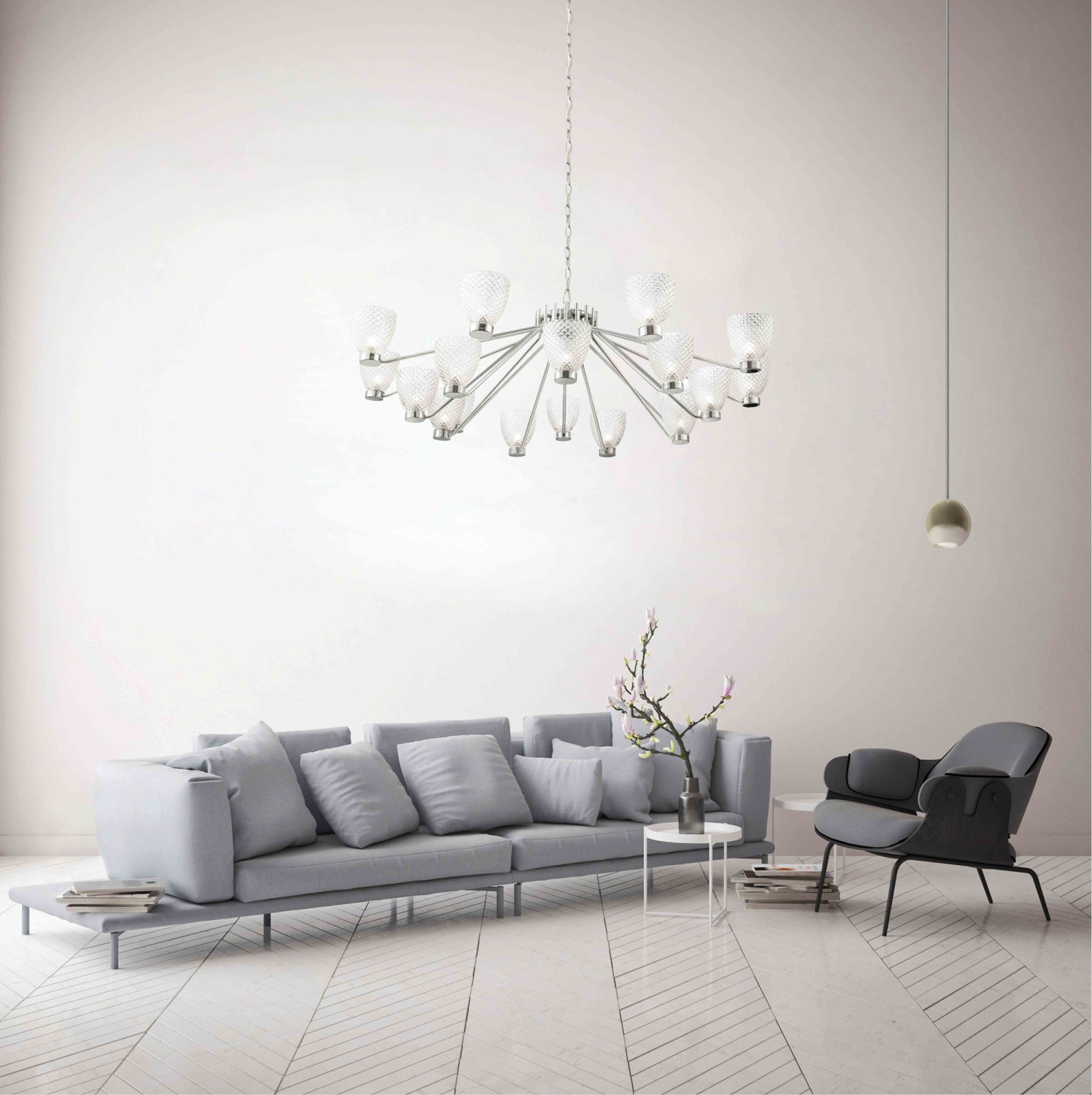 Maytoni Modern Ralar Люстра цвет: хром MOD068PL-18CH