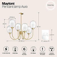 Maytoni Modern Aura Подвесной светильник цвет: латунь MOD016PL-06BS