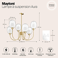 Maytoni Modern Aura Подвесной светильник цвет: латунь MOD016PL-06BS