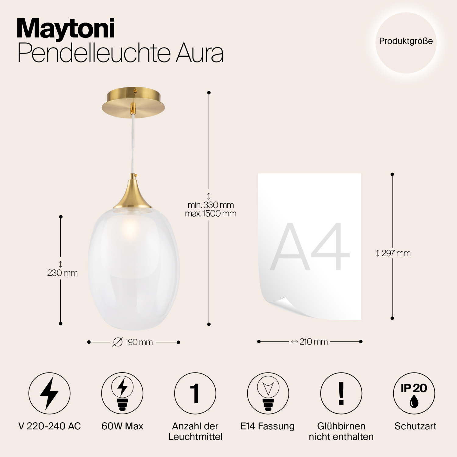 Maytoni Modern Aura Подвесной светильник цвет: латунь MOD016PL-01BS