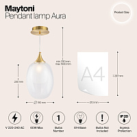 Maytoni Modern Aura Подвесной светильник цвет: латунь MOD016PL-01BS