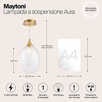 Maytoni Modern Aura Подвесной светильник цвет: латунь MOD016PL-01BS