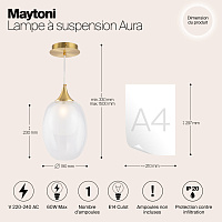 Maytoni Modern Aura Подвесной светильник цвет: латунь MOD016PL-01BS