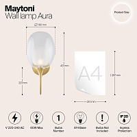 Maytoni Modern Aura Настенный светильник (бра) цвет: латунь MOD016WL-01BS