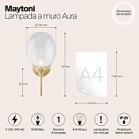 Maytoni Modern Aura Настенный светильник (бра) цвет: латунь MOD016WL-01BS
