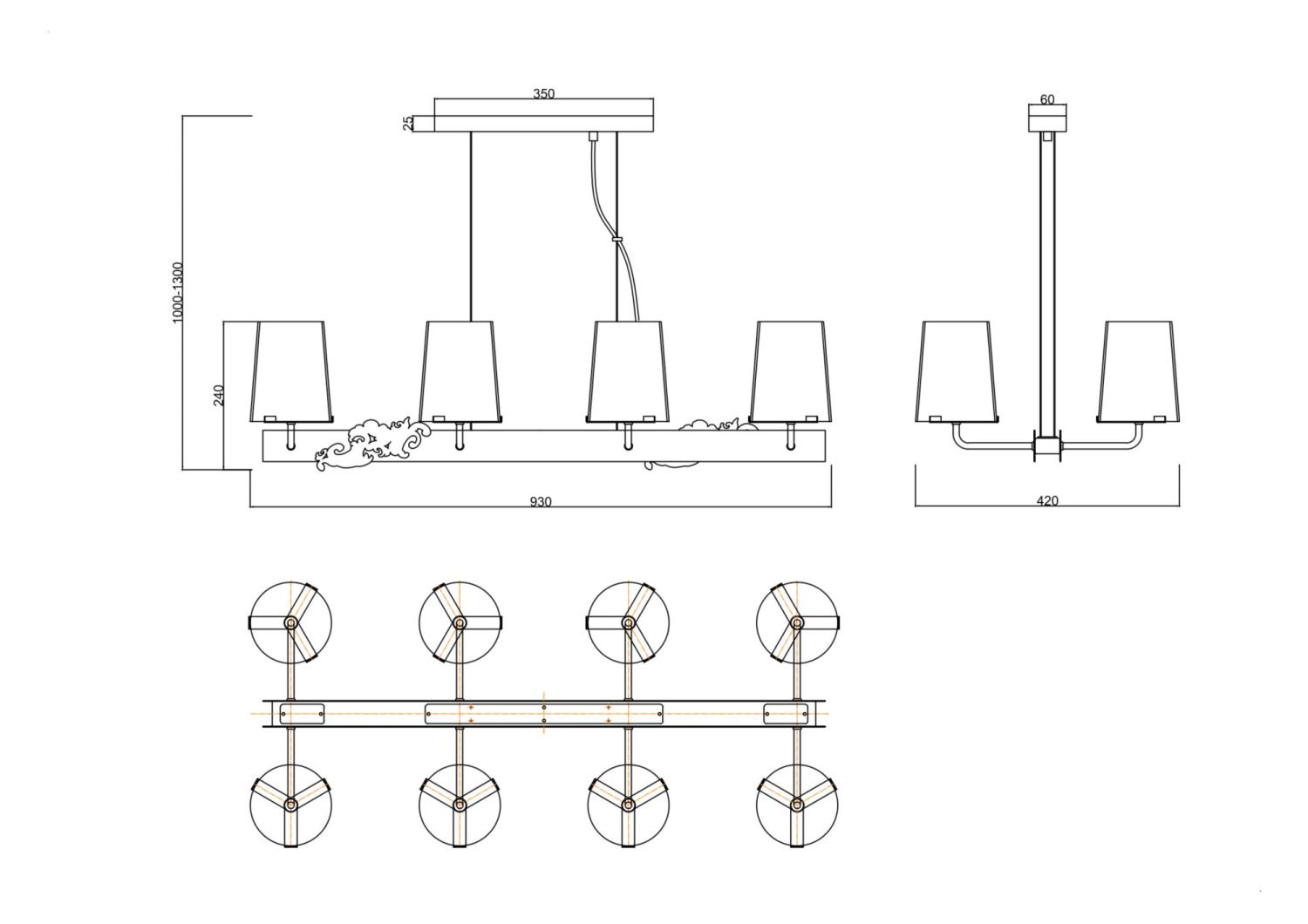 Maytoni Modern Landmark Подвесной светильник цвет: хром MOD040PL-08CH