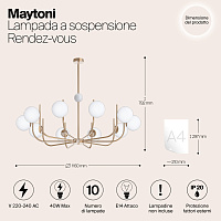 Maytoni Modern Rendez-vous Подвесной светильник цвет: латунь MOD109PL-10BS