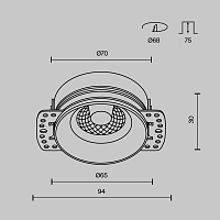 Maytoni Technical Flint Встраиваемый светильник цвет: черный DL101-GU10-TRS-B