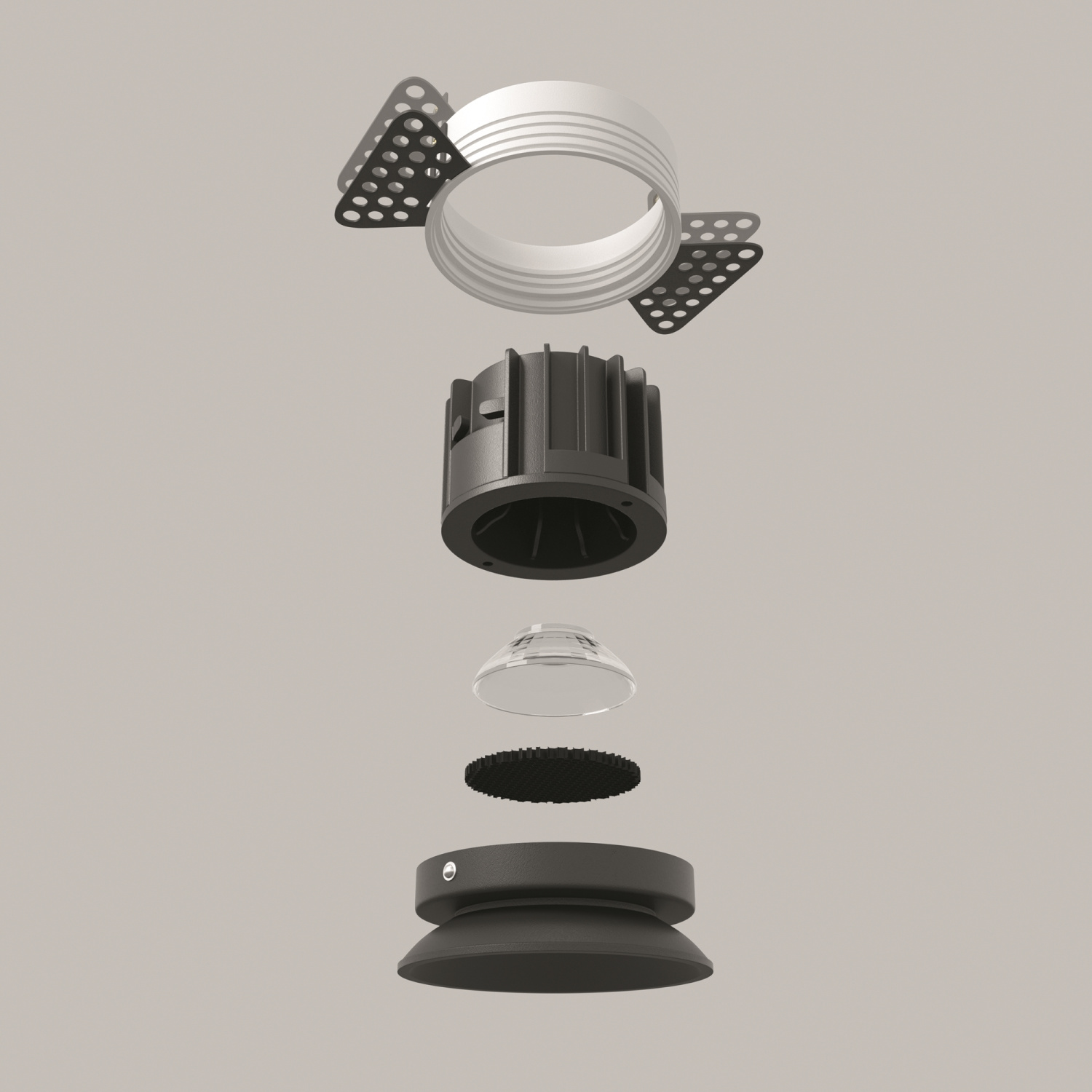 Maytoni Technical Round Встраиваемый светильник цвет: черный DL058-12W3K-TRS-B