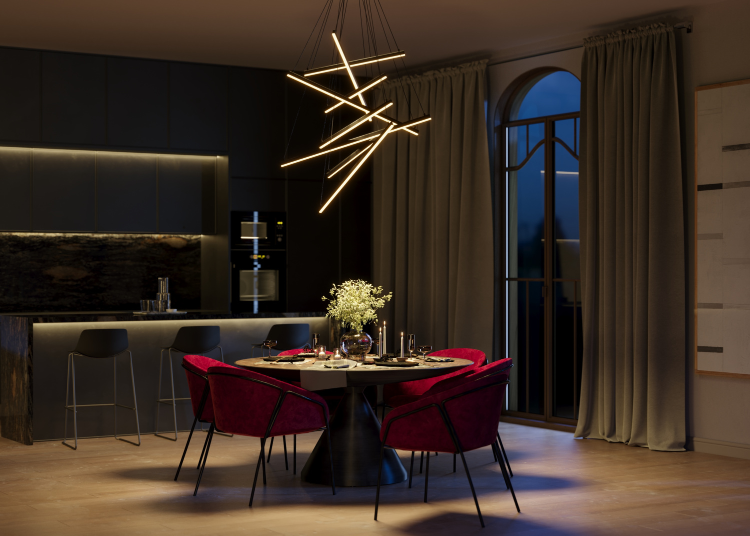 Maytoni Modern Line Подвесной светильник цвет: черный MOD016PL-L96BK