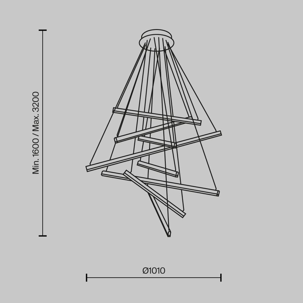 Maytoni Modern Line Подвесной светильник цвет: черный MOD016PL-L96BK