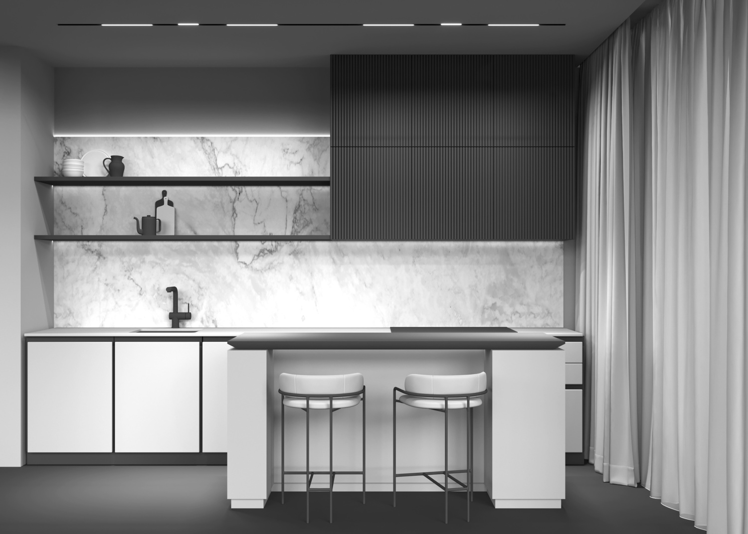 Maytoni Technical Basis Трековый светильник цвет: черный TR074-2-7W4K-B