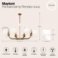 Maytoni Modern Rendez-vous Подвесной светильник цвет: латунь MOD109PL-08BS