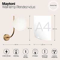 Maytoni Modern Rendez-vous Настенный светильник (бра) цвет: латунь MOD109WL-01BS