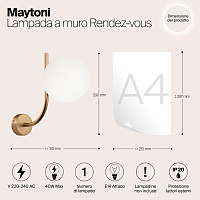 Maytoni Modern Rendez-vous Настенный светильник (бра) цвет: латунь MOD109WL-01BS