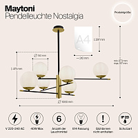 Maytoni Modern Nostalgia Подвесной светильник цвет: черный и золото MOD048PL-06G