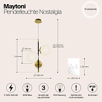 Maytoni Modern Nostalgia Подвесной светильник цвет: черный и золото MOD048PL-03G