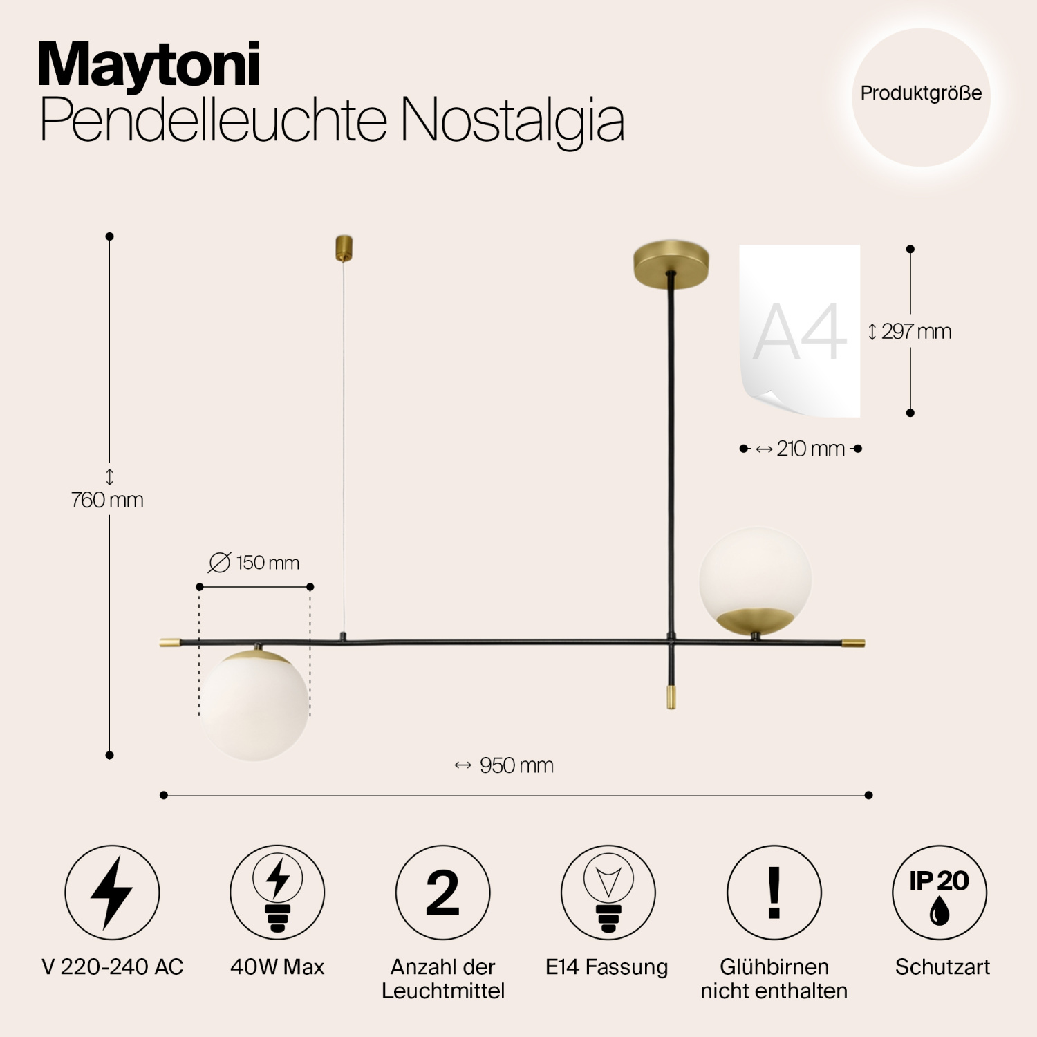 Maytoni Modern Nostalgia Подвесной светильник цвет: черный и золото MOD048PL-02G