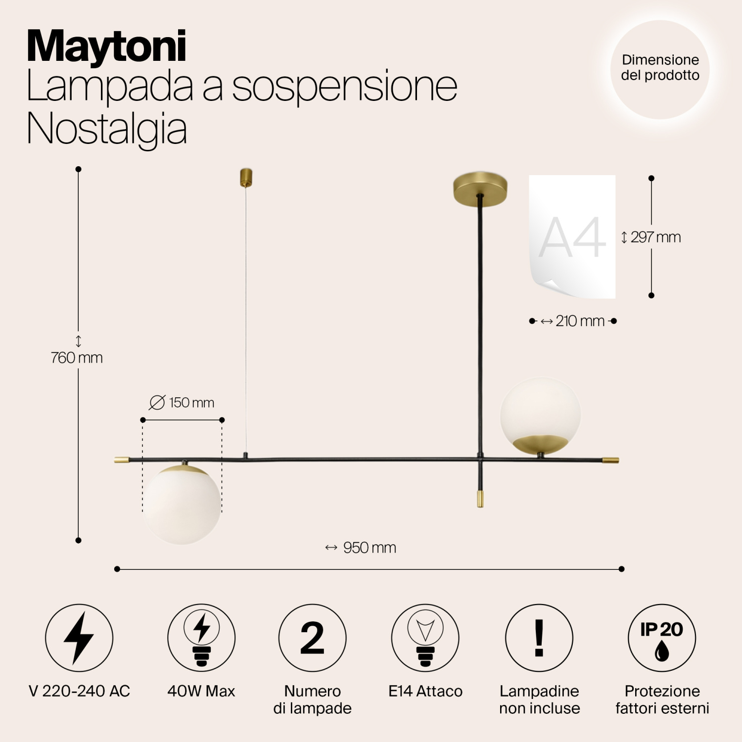 Maytoni Modern Nostalgia Подвесной светильник цвет: черный и золото MOD048PL-02G