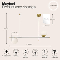 Maytoni Modern Nostalgia Подвесной светильник цвет: черный и золото MOD048PL-02G
