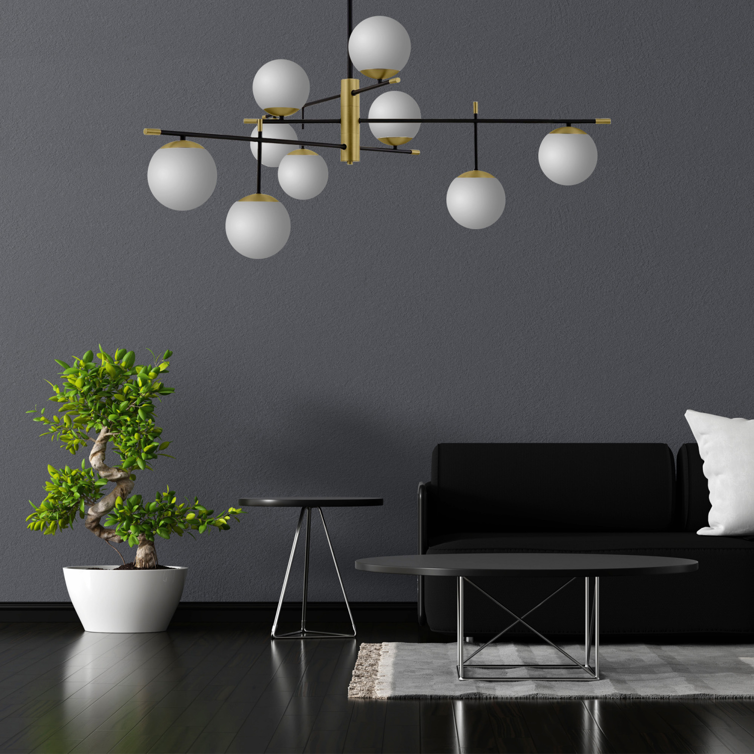 Maytoni Modern Nostalgia Подвесной светильник цвет: черный и золото MOD048PL-09G