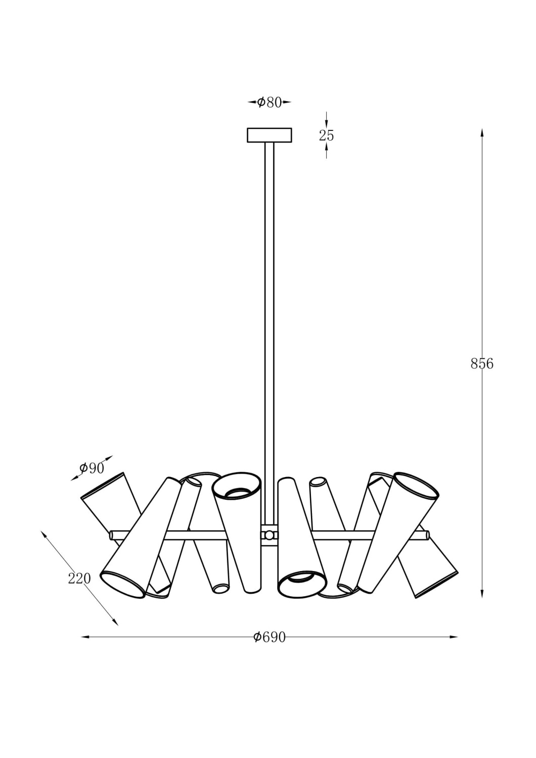Maytoni Modern Giro Подвесной светильник цвет: латунь MOD095PL-10BS