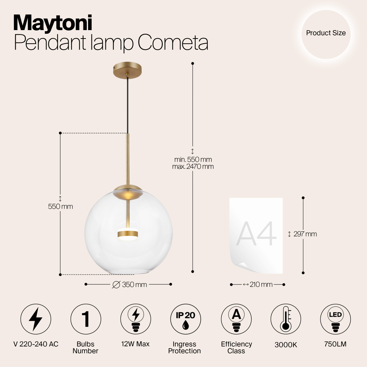 Maytoni Modern Cometa Подвесной светильник цвет: золото MOD056PL-L12G3K