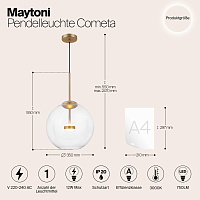 Maytoni Modern Cometa Подвесной светильник цвет: золото MOD056PL-L12G3K