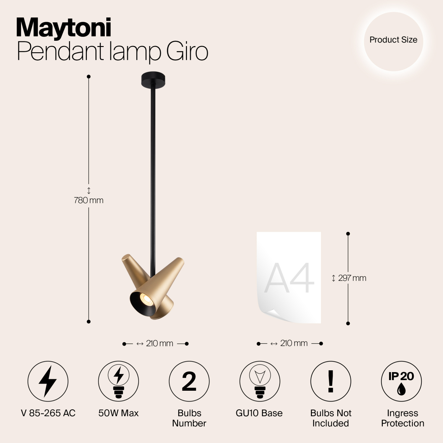 Maytoni Modern Giro Подвесной светильник цвет: латунь MOD095PL-02BS