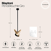 Maytoni Modern Giro Подвесной светильник цвет: латунь MOD095PL-02BS