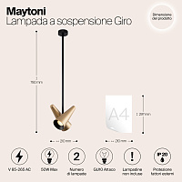 Maytoni Modern Giro Подвесной светильник цвет: латунь MOD095PL-02BS