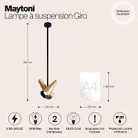 Maytoni Modern Giro Подвесной светильник цвет: латунь MOD095PL-02BS