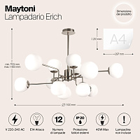 Maytoni Modern Erich Люстра цвет: никель MOD221-PL-12-N