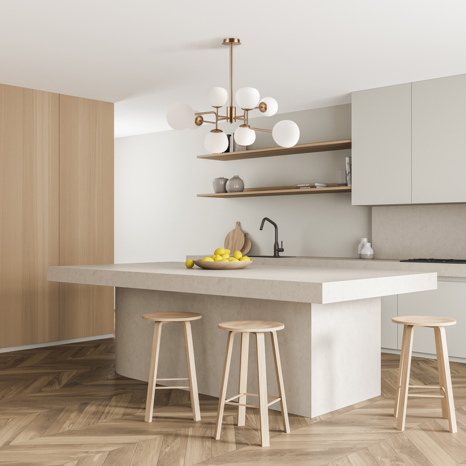 Maytoni Modern Erich Люстра цвет: латунь MOD221-PL-08-G