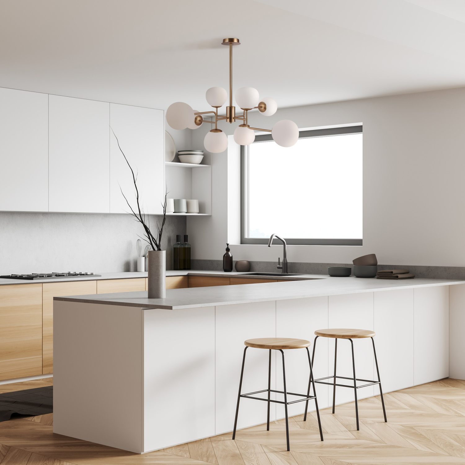 Maytoni Modern Erich Люстра цвет: латунь MOD221-PL-08-G