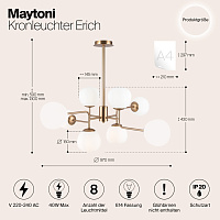 Maytoni Modern Erich Люстра цвет: латунь MOD221-PL-08-G
