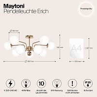 Maytoni Modern Erich Подвесной светильник цвет: латунь MOD221PL-10G