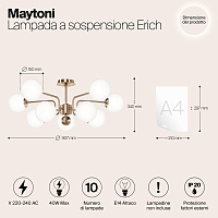 Maytoni Modern Erich Подвесной светильник цвет: латунь MOD221PL-10G