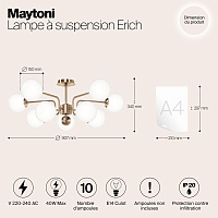 Maytoni Modern Erich Подвесной светильник цвет: латунь MOD221PL-10G