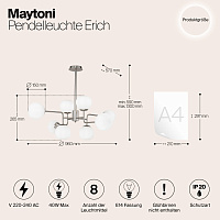 Maytoni Modern Erich Подвесной светильник цвет: никель MOD221-PL-08-N