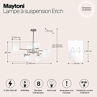 Maytoni Modern Erich Подвесной светильник цвет: никель MOD221-PL-08-N